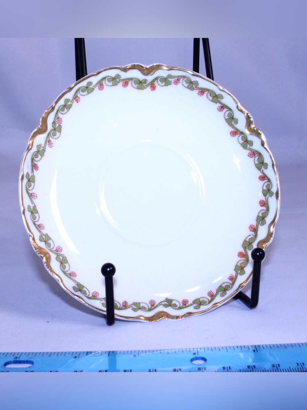 Antique Haviland Limoges Clover Leaf Saucer